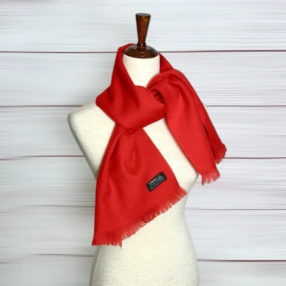 Vrinda Wool Red Scarf Uruguay Men’s Women’s 11,5x52 “